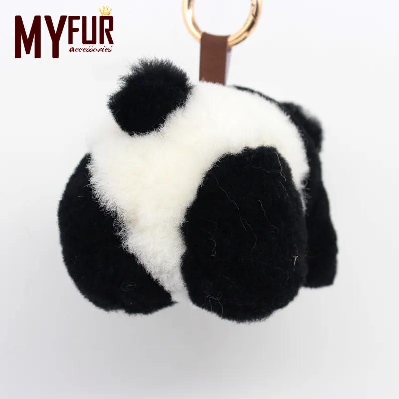 Personalizado lindo Popular en todo el <span class=keywords><strong>mundo</strong></span> China encantadora Panda en forma de piel de zorro llavero