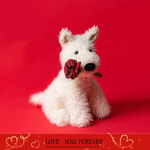 Benutzer definierte Tiers pielzeug Kawaii Schöne Geständnis Welpe mit Red Rose Plüsch Benutzer definierte Puppe für Freundin Valentinstag Perfekte Geschenke - Product Image 4