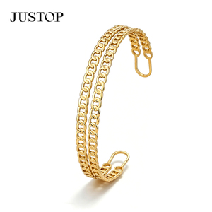 Brazaletes de Moda para Mujer, OEM/ODM, Personalizados, Impermeables, de Acero Inoxidable, Chapados en Oro, Hipoalergénicos, Joyería de Moda, Brazaletes de Oro de 24k - Product Image 5