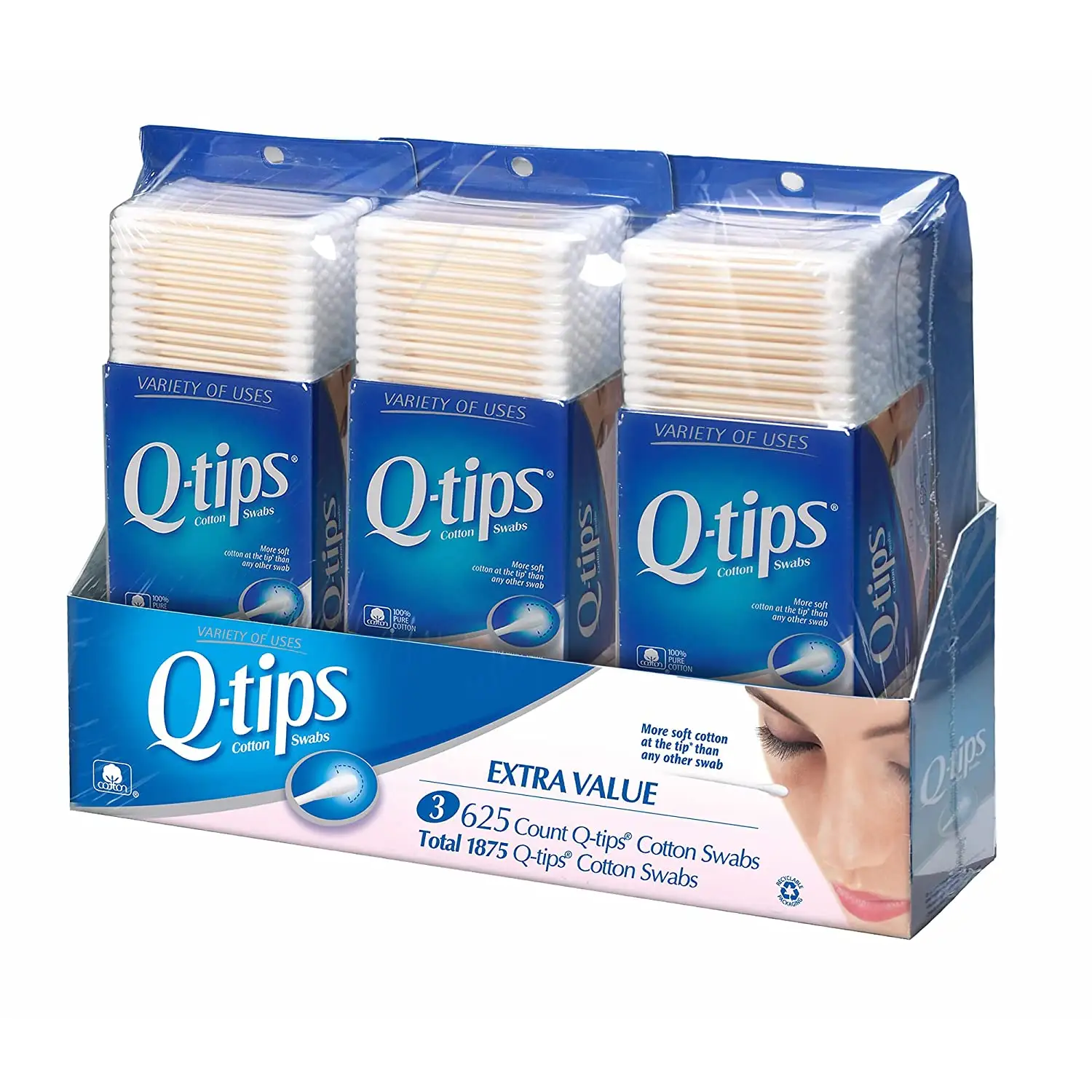 OEM बड़े सिर कागज लाठी बच्चे सुरक्षा कपास की कलियों QTips बच्चे कपास Swabs