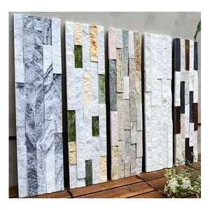 Azulejos de piedra de cuarzo blanca Natural para pared de Interior Exterior, chimeneas, vallas, muros de retención, precio al por mayor
