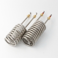 Tube chauffant en spirale en acier inoxydable personnalisé, petit élément chauffant à immersion pour eau, 110V 220V