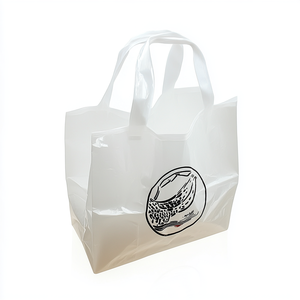 Supermercado de comestibles China Venta al por mayor Transparente Esmerilado Precio de fábrica Impresión personalizada Bolsa de plástico reutilizable Bolsa de compras al por menor - Product Image 1