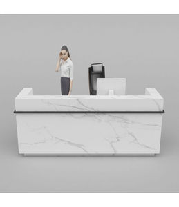 Atractivo sueño diseño retroiluminado mármol artificial semicírculo Escritorio <span class=keywords><strong>de</strong></span> <span class=keywords><strong>recepcionista</strong></span> - Product Image 3
