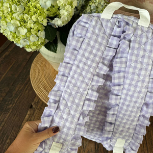 Zaino Trapuntato con Bordo Arricciato, Grande Capacità, Motivo <span class=keywords><strong>a</strong></span> Quadri, Zaino da Viaggio per Donne - Product Image 6