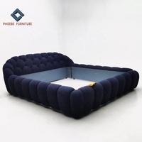 Ensemble de lit français à bulles rembourré de style parisien, très confortable, taille complète, meubles