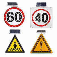 Señal de Tráfico LED Solar Personalizada de Fábrica, Señal de Advertencia Alimentada por Energía Solar con Símbolo Personalizado para Seguridad en la Construcción y Carreteras