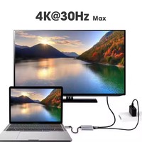 Convertisseur de câble multifonction 3 en 1, adaptateur de hub USB3.0, type C vers HDTV 4K, séparateur PD 100W Max, chargeur rapide pour ordinateur portable
