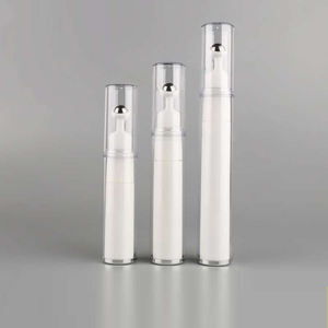 5ml 10ml <span class=keywords><strong>15ml</strong></span> Plástico Blanco Redondo Airless Eye Serum Cream Roll On Botella con bola de acero con anillo de plata - Product Image 3