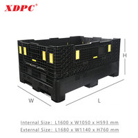 XDPC 1680x1140x760mm Boîtes à palettes pliables en plastique Poubelle à grains pour le transport des fruits et légumes