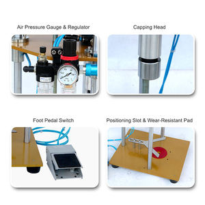 Máquina neumática semiautomática para tapar botellas de cerveza, refrescos y bebidas con tapas de corona de vidrio o metal. - Product Image 3