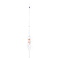 Pipette à bulbe en verre anticorrosion à volume fixe pour analyse chimique, qualité supérieure, pour instituts de recherche multi-scènes