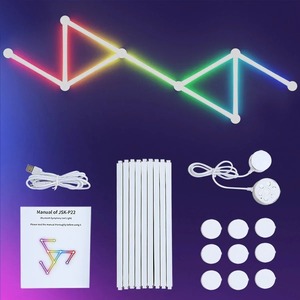 โคมไฟติดผนัง LED อัจฉริยะ USB DIY ไฟสร้างบรรยากาศกลางคืน แถบไฟ RGB แสงไฟตามจังหวะดนตรี สำหรับตกแต่งห้องนอน ห้องเล่นเกม - Product Image 5
