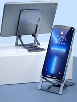Support en métal pliable portable pour téléphones portables et tablettes support de tableau de bord pour voyage de bureau et utilisation de poche