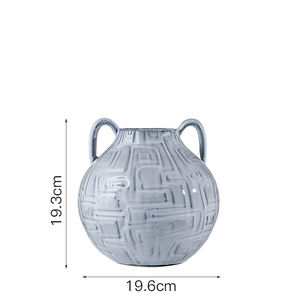 Vase décoratif en céramique minimaliste de Style nordique Texture géométrique maison hôtel Vase de <span class=keywords><strong>table</strong></span> traditionnel Arrangement de fleurs - Product Image 5