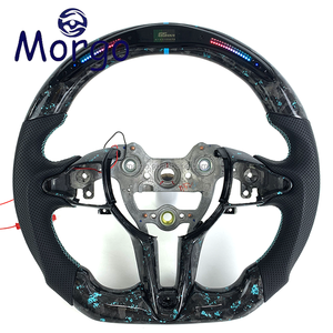 Volante Deportivo Personalizado de Fibra de Carbono Forjado Real con LED para Hyundai I30N I20N Elantra Veloster Kona <span class=keywords><strong>N</strong></span> Estilo Racing - Product Image 1