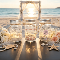 Bouteille en verre lumineuse de Noël 500 ml, lampe, bouteille à vœux, verre Mason, artisanat fait main, vente en gros, décoration de mariage