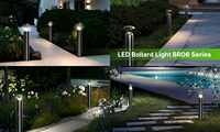 Borne d'éclairage LED en aluminium étanche avec détecteur de mouvement pour aménagement paysager résidentiel et éclairage de chemin, étanchéité IP65