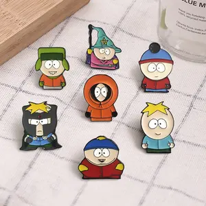 Commercio all'ingrosso europeo Cartoon Anime South Park Character Badge Pin spille smaltate