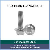 Fabricant chinois de boulons à tête hexagonale en acier inoxydable 304, boulons à tête hexagonale dentelée DIN6921, vis polies