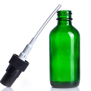 1oz 2oz 4 oz 15ml 30ml 60ml 120ml 1 2 4 Oz Cosméticos verdes Frascos cuentagotas de vidrio de suero facial vacío con tapa de rociador de niebla de agua - Product Image 2