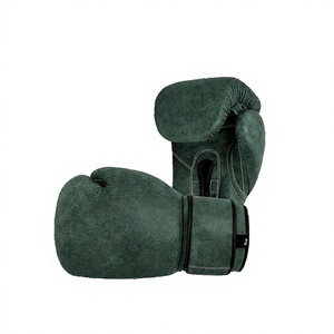 Gants de boxe en daim vert KIVOTECH 16oz, gants d'entraînement lacés pour adultes, design respirant - Product Image 2
