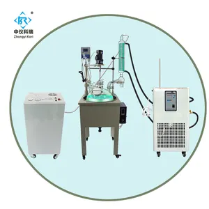 Appareil de laboratoire Réacteur à chauffage chimique kit de chimie par distillation avec cuve agitée et condenseur de refroidissement