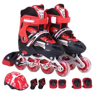 Sapatos de patinação quad de tamanho ajustável baratos para crianças, sapatos de patinação rígidos com 4 rodas para meninos e meninas, atacado