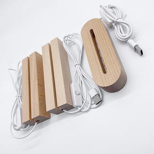 <span class=keywords><strong>LED</strong></span> Warmlicht Holz Rechteckige Acryl-Nachtleuchte Basis USB-Anschluss Kpop und Weltfußball-Pokal Muster Acrylplatten - Product Image 4