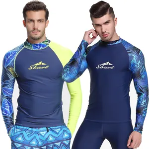 Sbart colete manga longa masculino, colete rash com estampa de subolmação upf50 + proteção contra cloro, resistente à rash de surf