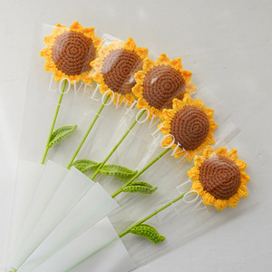 Ornements de bouquet de tournesol en laine tissée à la main envoyer des camarades de classe envoyer des amis envoyer des collègues Bouquet cadeau ensoleillé positif - Product Image 4