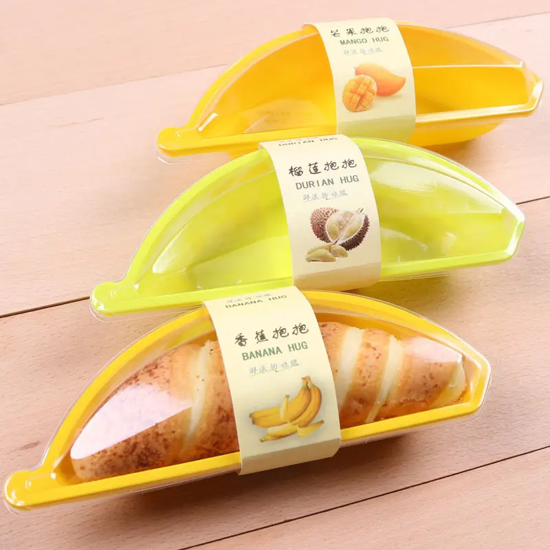 Wegwerp Bananentaartverpakkingsdoos Transparant Dessert Koekjesdeeg Ijsblaar Pet Plastic Doos Met Deksel