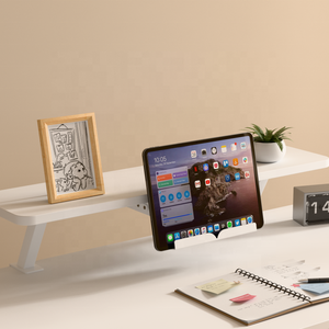 Bàn văn phòng tại nhà phong cách công nghiệp với giá sách có thể điều chỉnh lắp ráp nhanh thiết kế khung kim loại viết bảng tính năng lưu trữ - Product Image 4