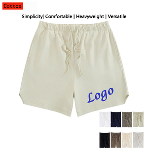 Pantalones Cortos Casuales de Algodón Puro con Logotipo Personalizado para Hombre, Unisex, Corte Holgado, Cintura Elástica, Estilo <span class=keywords><strong>S</strong></span>ólido y Elegante - Product Image 1