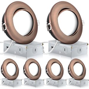 KnLnny Ware Luci LED da Incasso da 4 Pollici, Bronzo Anticato, Confezione da 6, Illuminazione da Soffitto Orientabile, Illuminazione Moderna per la Casa - Product Image 1