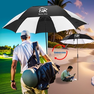 Wholesale Custom logo 54/62/68/72 Inch Fiberglass Umbrella Business Windproof and Rainproof for Beach Outdoor Strong Umbrella - Product Image 3