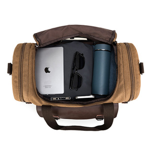 फैशन आउटडोर कैंपिंग अतिरिक्त बड़े पुरुष परिधान यात्रा बैग ले जाते हैं जो रात भर में pu चमड़े के कैनवास यात्रा डफल बैग ले जाते हैं - Product Image 3