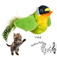 ZMaker 2025 Nouveau Jouet Intelligent Électrique Rechargeable en Peluche Battant d'Oiseau pour Chats, Jouet Interactif Moineau Activé par Contact