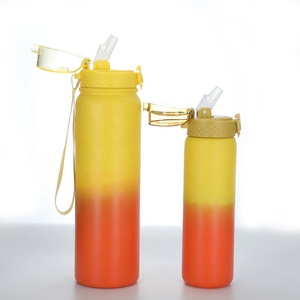 Botella de agua de acero inoxidable de doble pared y boca ancha 2023 con pajita, cantimplora deportiva ideal para senderismo y ciclismo. - Product Image 3