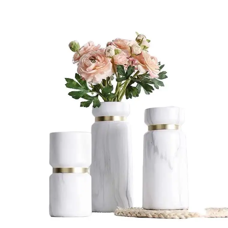 Vendita calda stile popolare a secco fiori di lusso ceramica set di vasi per la decorazione