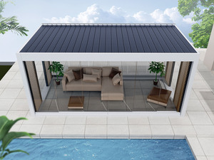 Pergola en aluminium Youya, pare-soleil motorisé, imperméable, <span class=keywords><strong>stores</strong></span> bioclimatiques, toit rétractable électrique, panneaux <span class=keywords><strong>solaires</strong></span>, piscine - Product Image 5