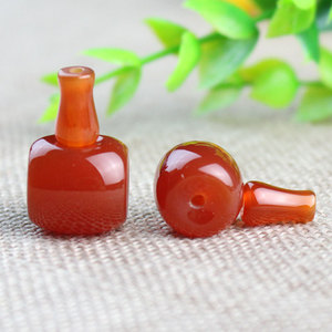 <b>Red</b> Agate Three Way Pagoda DIY <b>Bracelet</b> Beads Buddha Hat Gourd Head Set Polished For Religious Ceremonies Buddhism Jewelry - Product Image 1