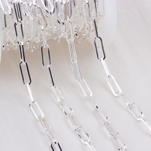 14Kゴールド充填3.9MMフラットケーブルリンクチェーン分厚いペーパークリップチェーンDIY用ネックレスブレスレットジュエリー製造アクセサリー - Product Image 3