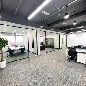 Modern Panoramic Office <strong>Glass</strong> Partition With Built-in Louver And Metal Frame For Conference Rooms And Libraries - Product Image 1