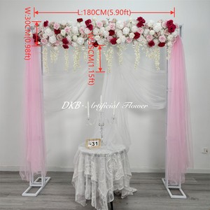 Ramo de rosas para boda, arreglo floral sobre fondo blanco, centro de mesa de flores de seda - Product Image 2