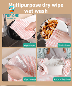 Top One Juego de paños de limpieza de microfibra reutilizables de 2 lados versátiles para limpieza de platos de cocina y productos deportivos y de entretenimiento - Product Image 3
