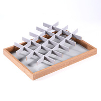 Plateau de présentation de bijoux de luxe en bois à 12 compartiments pour montres, bagues et boucles d'oreilles, pour stock en gros