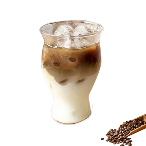 Tazas de leche de café de 600ml, vaso de cristal transparente de lujo para <span class=keywords><strong>restaurante</strong></span>, tazas de gran capacidad con boca inversa para el vientre - Product Image 1