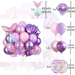 Kit de ballons en gros sur le thème de la sirène : Ensemble de ballons en latex et feuille de sirène avec confettis pour la décoration d'anniversaire, de mariage et de festival - Product Image 2