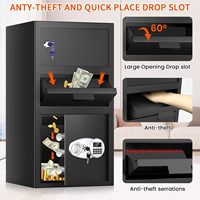 Caja Fuerte Grande para Depósitos Comerciales, Caja de Seguridad Antirrobo con Cerradura de Llave de Acceso Rápido y Construcción de Acero Aleado